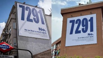 Descuelgan lonas por los 7.291 fallecidos en residencias en el aniversario de 