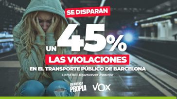 Metro de Barcelona censura una campaña de VOX que denuncia el aumento de las violaciones en el transporte público