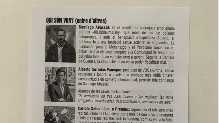 Vox clama contra 'la violencia llevada a cabo por las hordas separatistas' en los últimos meses