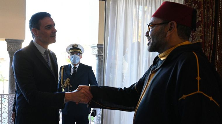Pedro Sánchez se reúne con el rey de Marruecos, Mohamed VI (08/04/2022)