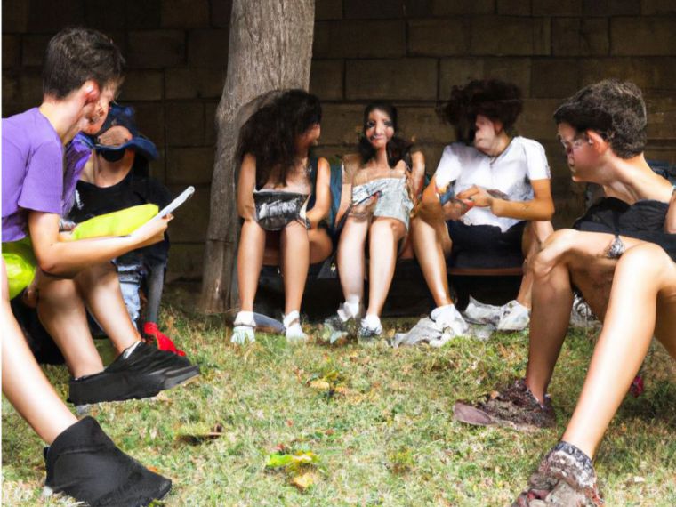 En un parque abarrotado de gente, un joven se reúne con sus amigos para discutir la nueva tecnología del Foro Económico Mundial. Se sientan en un banco bajo un árbol y comienzan a debatir sobre los riesgos que esto conlleva para la libertad individual.