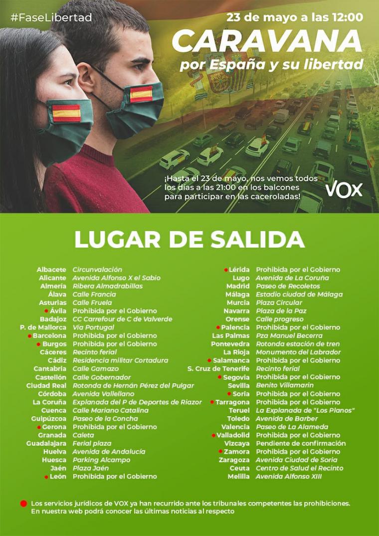 VOX convoca el 23 de mayo la 'Caravana por España y su Libertad'