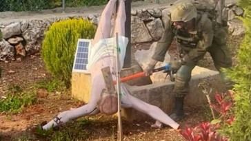 Canciller israelí condena la destrucción de una estatua de Jesucristo por un soldado en Líbano