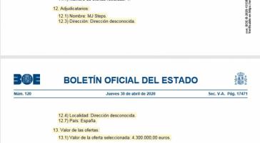 Sanidad contrata un millón de hisopos, por más de cuatro millones de euros, a una entidad con domicilio desconocido