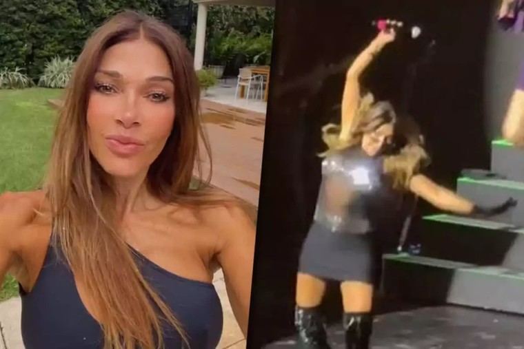 Catherine Fulop se vuelve viral tras caer en el show de Erreway