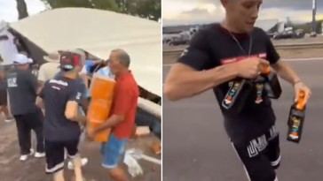 Influencer graba el saqueo de un camión de aceite en Argentina