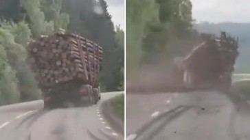 Casi se repite una escena de 'Destino Final' en carretera sueca