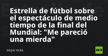 Rooney critica el espectáculo de medio tiempo en la final del Mundial
