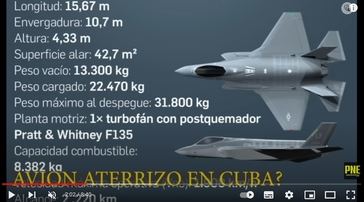 Un F-35 americano aterriza en un aeropuerto de la Havana, Cuba