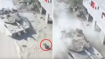 Tanque israelí arrolla a militante en Gaza según video viral