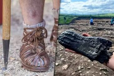 Arqueólogos descubren inusuales zapatos gigantes en un fuerte romano de Inglaterra