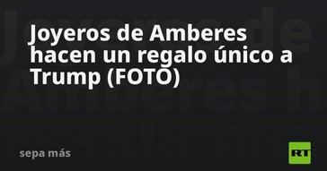 Joyeros de Amberes sorprenden a Trump con un regalo especial