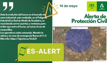 Junta de Andalucía alerta a Alcalá y Sevilla sobre incendio industrial y brinda consejos de seguridad