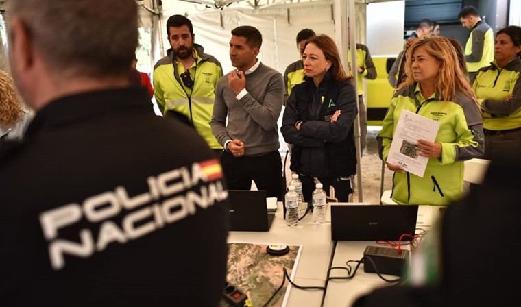 Simulacro de incendio forestal en Casares para evaluar la respuesta de emergencias