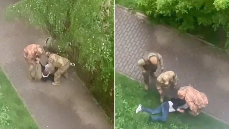 Hombre en Ucrania rescatado tras quedar atrapado en una valla