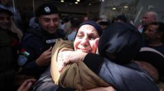 Celebración en Gaza por la liberación de prisioneros palestinos por parte de Israel