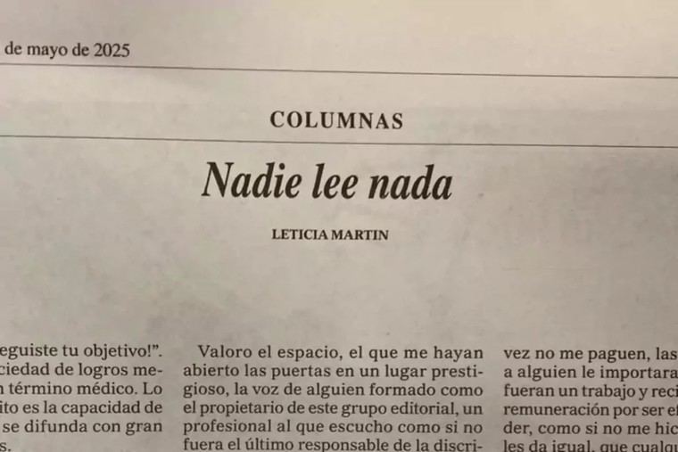 Columnista de Perfil denuncia impago de seis meses en su columna