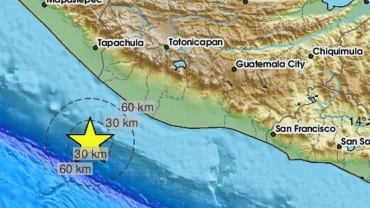 Terremoto de magnitud 5,9 sacude las costas de Guatemala