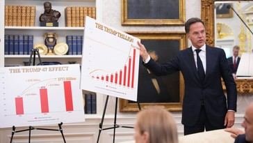 El jefe de la OTAN elogia a Trump y presenta sus logros en infografías