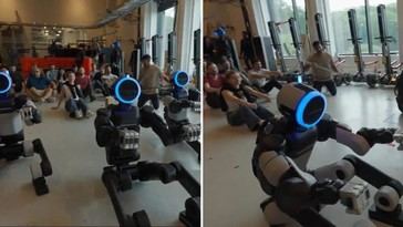 Robots noruegos celebran el Mundial con su danza vikinga