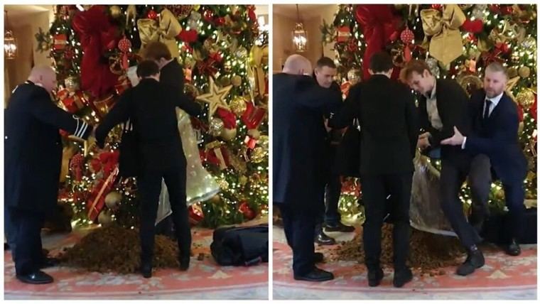 Activistas protestan contra la riqueza en el Ritz de Londres con estiércol navideño