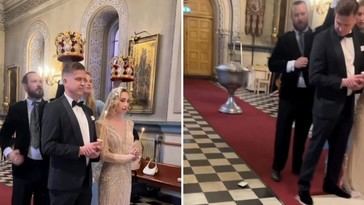 Rayo sorprende a novios al impactar en la cruz de una iglesia durante su boda
