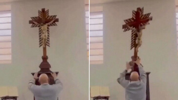 Un sacerdote sufre contusiones leves al caerle un crucifijo en Colombia