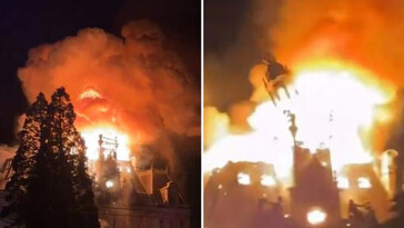 Colapsa la torre histórica del ayuntamiento de Limoges tras un incendio