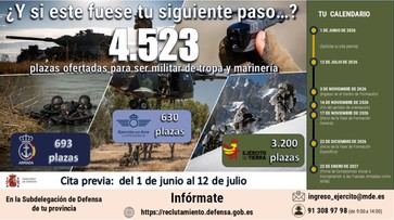 Abren 4.523 plazas para ser militar de tropa y marinería en 2026