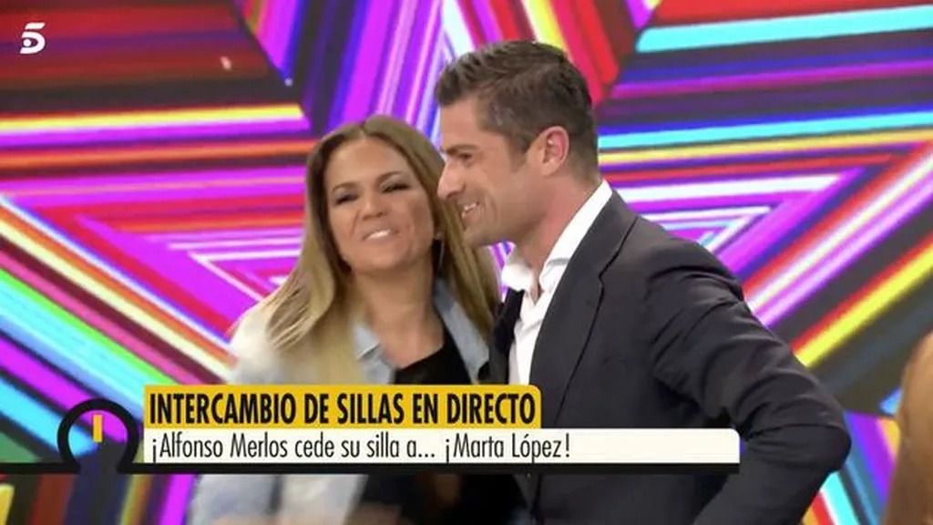 Marta López y Alfonso Merlos en una aparición conjunta en 'Ya es mediodía' (Telecinco)